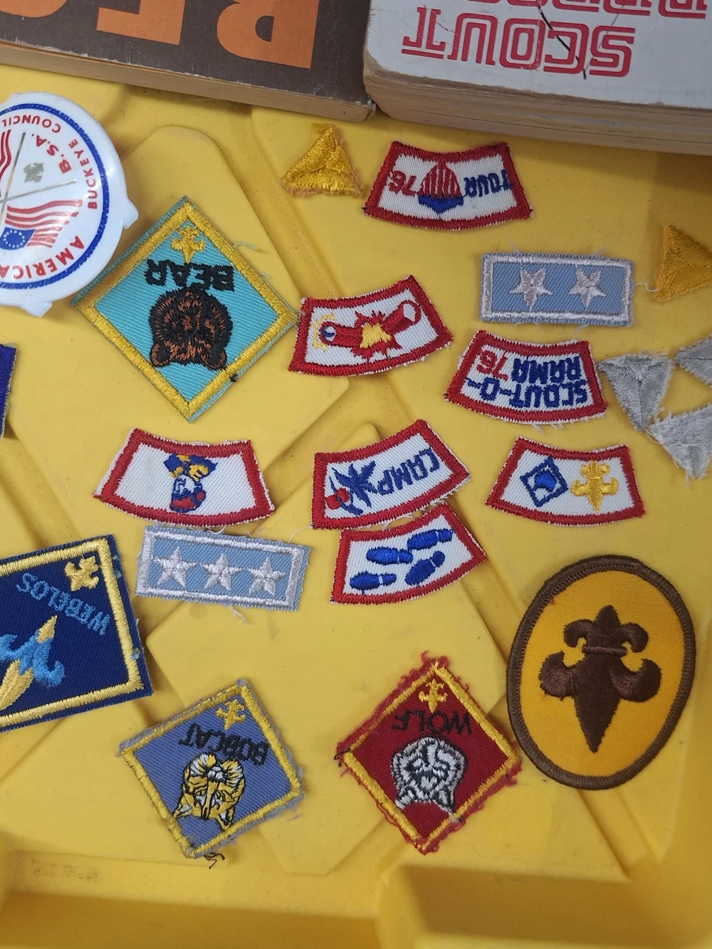 70s Boy Scouts Cub Scout Handbook & Bear Cub Scout Book Set - Yellow